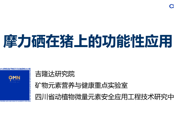 摩力硒在猪上的功能性应用