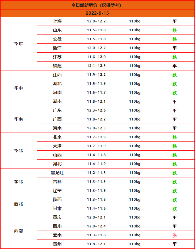 全国猪价行情